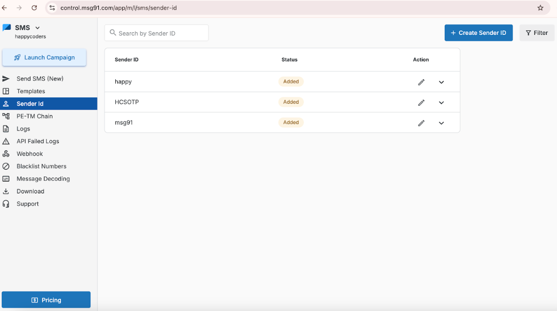 Msg91 Plugin Documentation | Happy Coders