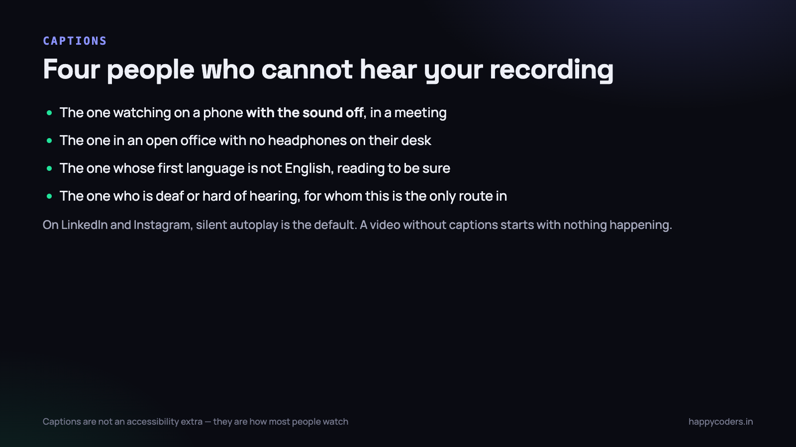 Sound is the assumption. Silence is the reality for a large share of viewers.