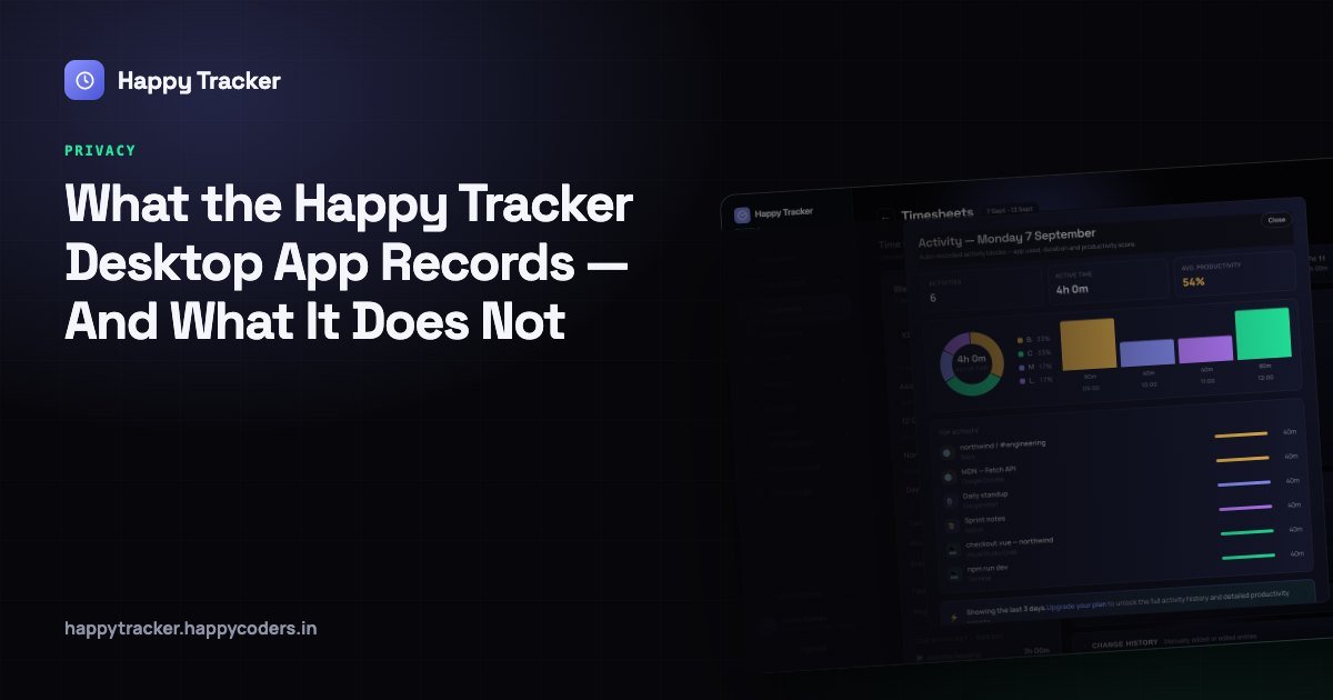 What the Happy Tracker Desktop App Records — And What It Does Not